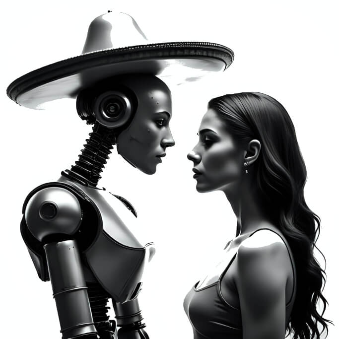 l'IA di brave è rappresentato da un robot e la moneta viva super da una donna